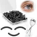 100 Pcs Eyelash Curler Refill Pads, Silicone Rubber Eye Lash Curler Replacement Refills Thick for Universal Eyelash Curlers,Black