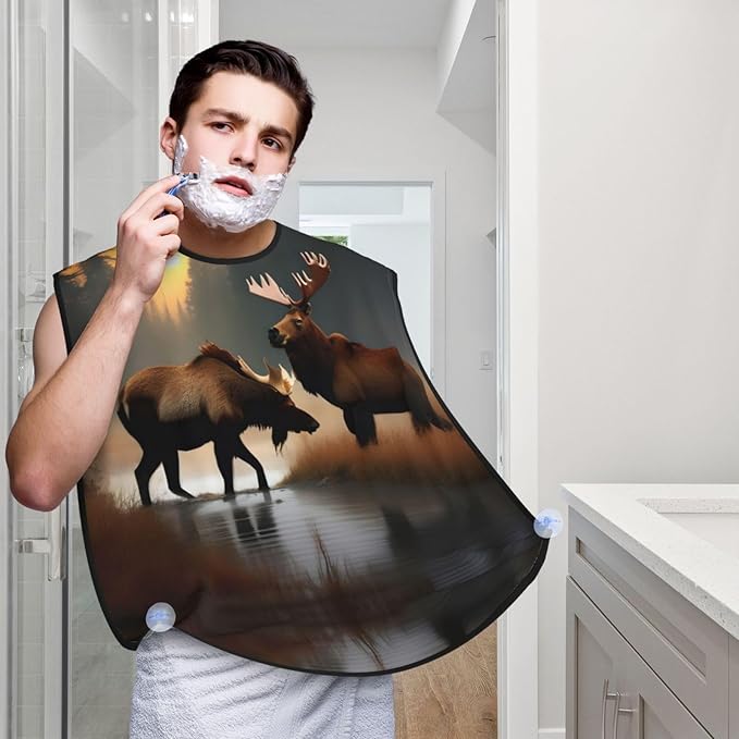 Pinks Cotton Candy Print Beard Bib Shaving Apron, Beard Hair Trimming Cape Gift For Dad