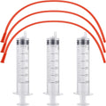 3 Sets Puppy Kitten Feeding Tube Kit Includes 3 Pcs 8 FR Red Rubber Feeding Tubes and 3 Pcs 30 ml Clear Feeding Syringe Kitten Syringe Feeding Supplies Feeding Tube Syringes Tool for Small Animals