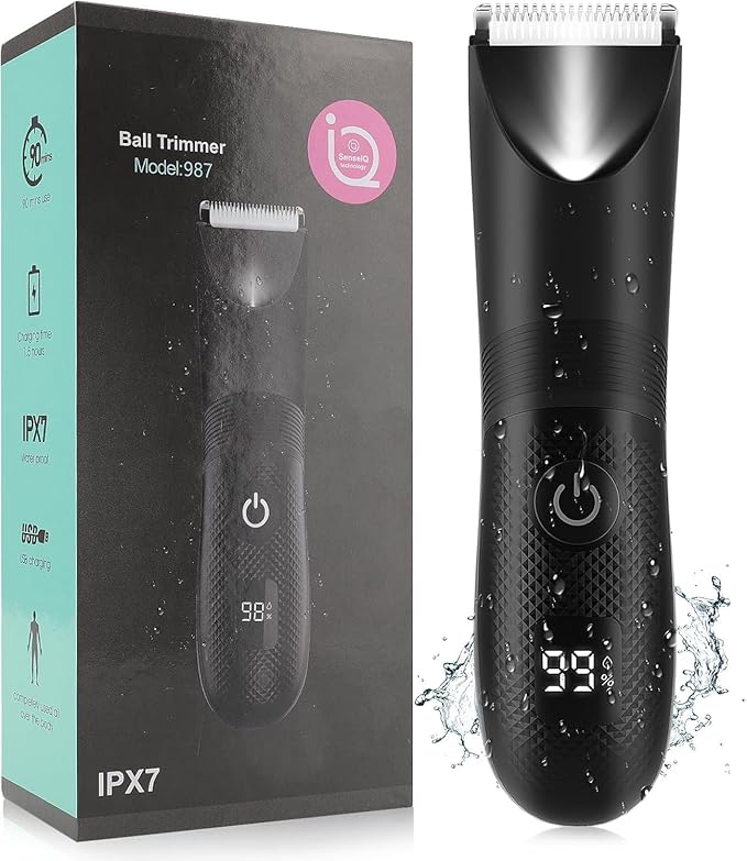 Manscape Ball Trimmer for Men, Body& Pubic Hair Trimmer and Groin Hair Shaver, Bikini Shaver Women, Wet/Dry Smooth Shaving, IPX7 Waterproof