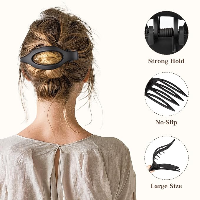 8 Pack Flat Hair Clips for Women, Large Claw Clips for Thick and Thin Hair, Strong Hold Hair Barrettes Accessories