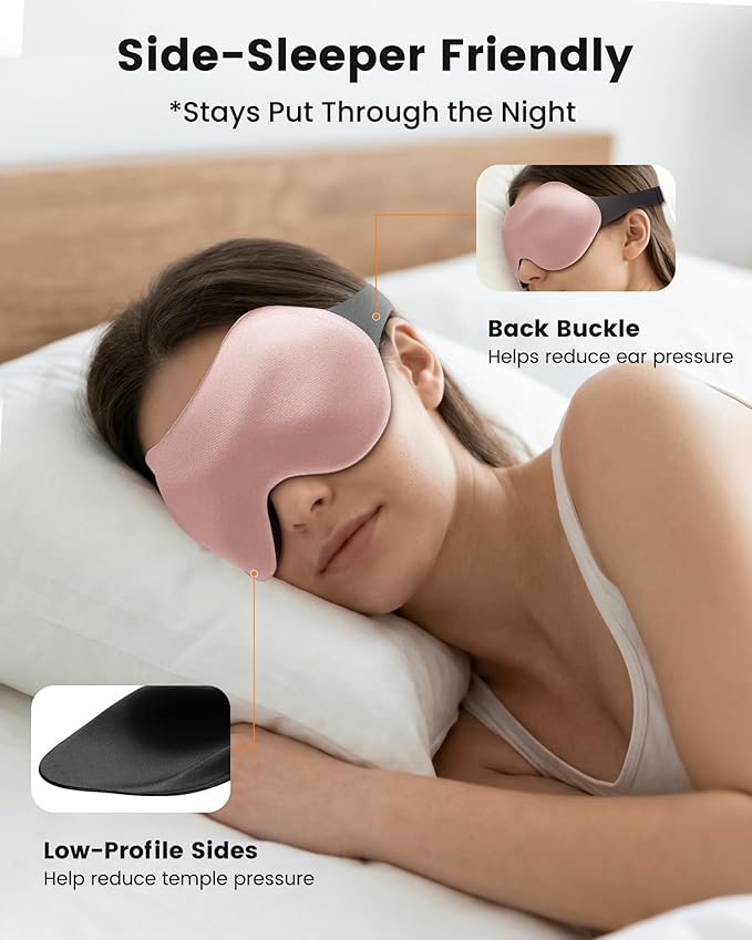 Sleep Mask for Men Women 3 Pack: 100% Blackout Eye Masks for Sleep - Zero Eye Pressure Eye Cover for Lash Extensions - Sleeping Mask for Airplane Travel Essentials Night