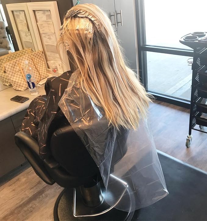 FRAMAR Backwards Bib Disposable Hair Cutting Capes Salon, Protects Clients, Disposable Salon Capes & Chair, Hair Dye Cape, Barber Cape – 50 bibs