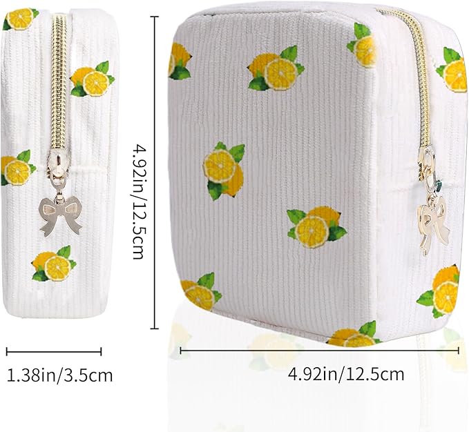 Period Bag for Women, Portable Corduroy Sanitary Napkin Storage Bag Strawberry Period Pouch with Zipper, Sanitary Pads Bag Tampons Holder for Purse, First Period