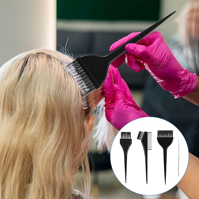 SHENLIU Punched Silicone Highlight Hair Cap with Needle Brushes Set,Reusable Highlighting Poked Hole Hooks for Salon Color Hairdressing Dyeing Staining Tools for Women Men(Blue)