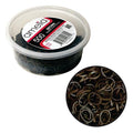 Amelia Beauty 500 Count Small Rubber Bands for Hair – ½" Brown - Made in USA - Recloseable Container - Mini Hair Elastics for Braids, Ponytails, Cornrows & Twists – Strong Hold Ponytail Holders