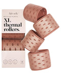 Kitsch XL Ceramic Thermal Rollers - Self Grip Hair Rollers for Blowout Look Long Hair, Medium & Short Hair, Large Hair Rollers for Volume & Curls, Thermal Curlers - Terracotta, 4pcs