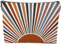 Sun Sunrise Sunshine Makeup Bag, Boho Abstract Cosmetic Bags, Retro Makeup Bag Zipper Pouch Gifts for Women Sisters Friends, Ideal Travel Toiletry Organizer Birthdays Gifts for Boho Lovers Women