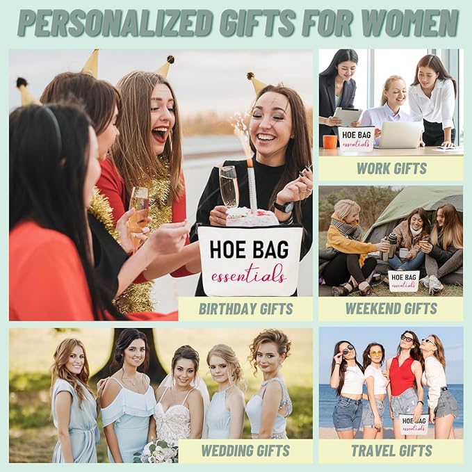 Funny Gifts for Women Friends Hostess Gift Ideas Cool Gifts for Women Girls Ideas Gag Gift Girls Weekend Overnight Fun Makeup Travel Toiletry Bag Large Capacity Canvas Zipper Pouch Cosmetic Bag