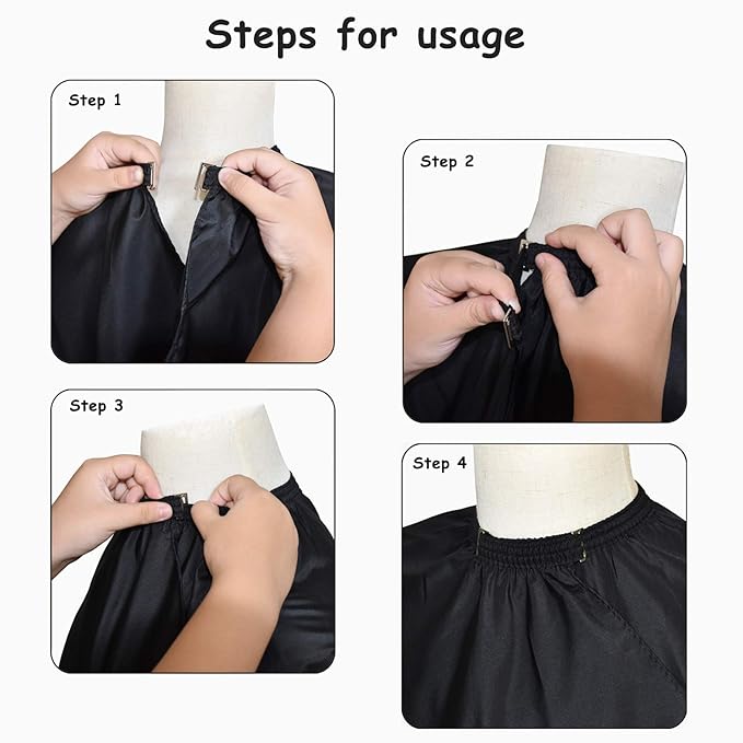 Hair Cutting Cape - Waterproof Salon Barber Cape Cloth Hairdressing Nylon Gown Unisex Black Haircut Apron for Hair Styling,Cutting and Coloring - 47 x 59 Inches