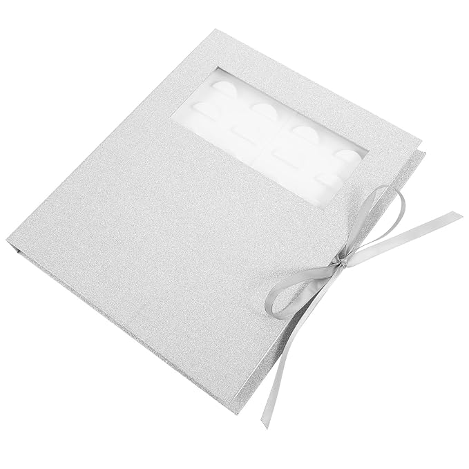 Artificial Eyelash Storage Box with Window 16-pair Silver Lash Organizer Case for False Eyelashes Packaging and Travel