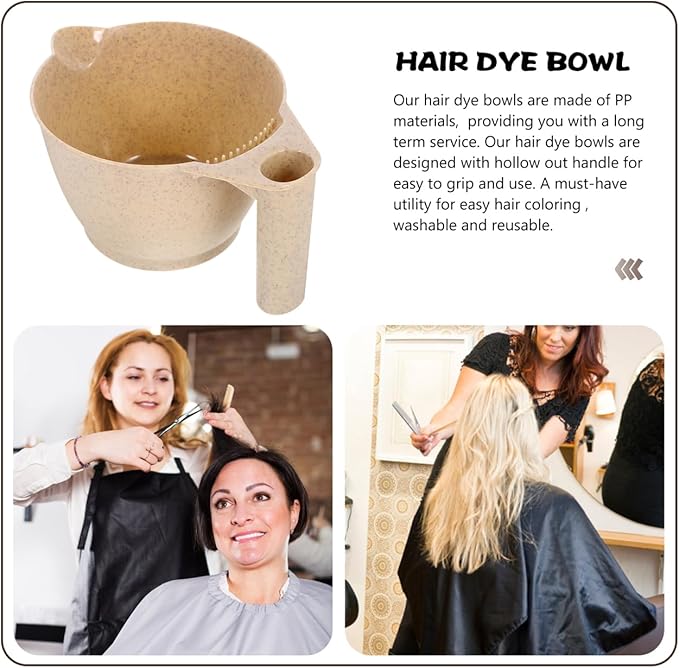 MERRYHAPY Hair Dye Mixing Bowl Portable 2-Pack with Ergonomic Handle and Anti-Slip Base 3.15In Hair Color Bowls for Salon and Home Coloring