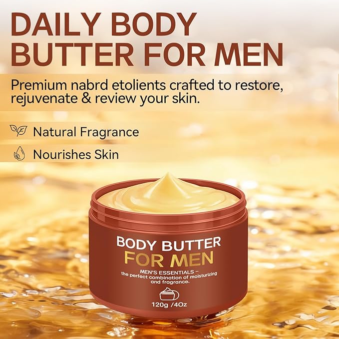 2-Pack Body Butter for Men, Body Cream for Men, Pheromone Scented Cream, Hydrates and Moisturizes to Enhance Attractiveness, Cream with All-Day Fragrance, 8Oz