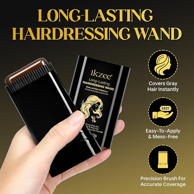Safe and Convenient Comb Hair Dye,Portable Color Touch-Up Wand Waterproof and Sweat-Proof,Quick Touch-Ups,Instantly Covers Gray Roots Precision Brush-0.7Fl.oz (light brown)