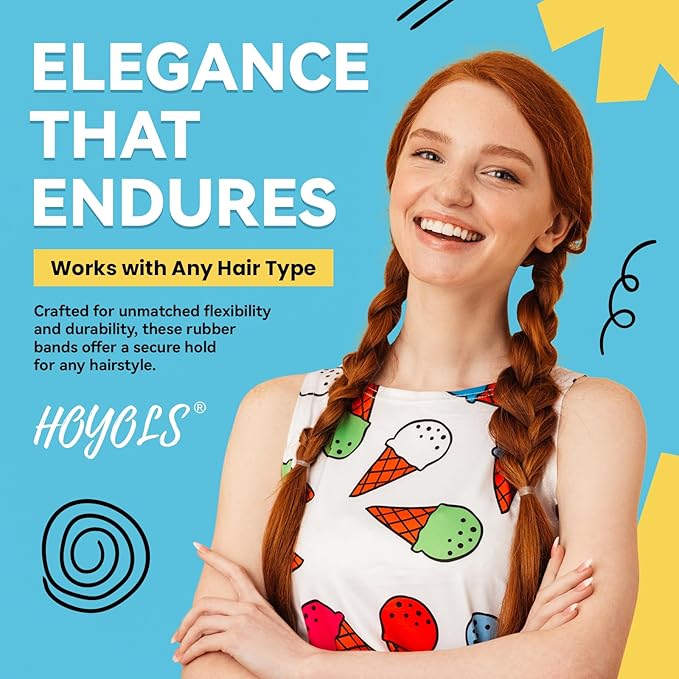 HOYOLS Clear Elastic Hair Bands, 2500 Small Rubber Bands Braids for Girls Kids Women Non-Slip Tiny Soft Hair Ties Accessories Value Pack TPR