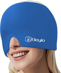 Migraine Relief Cap, All Around Gel Covered Reusable Headache Relief Cap, Black Migraine Cap for Headache Relief, Puffy Eyes (Dark Blue)