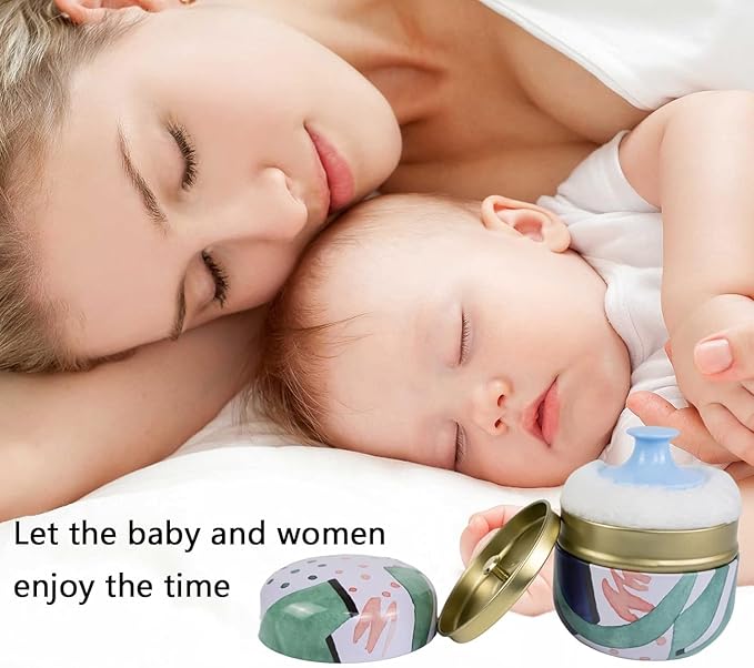 FOTN Body Powder Puff and Container for Dusting Powder,Powder Puff for Body Powder,Body Powder Container for Baby Women Loose Powder Containers (Abstract)