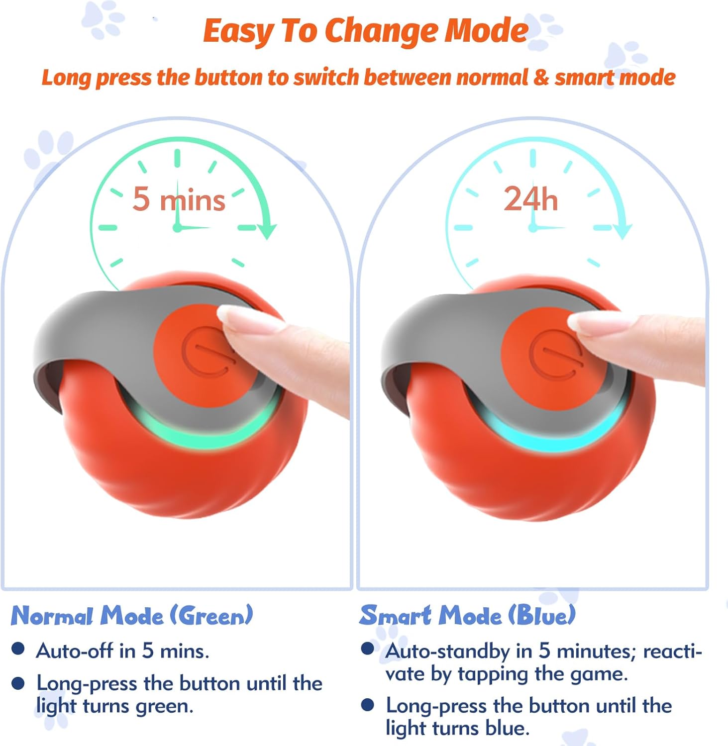 Upgraded Speedy Interactive Cat Ball 4.0 Toys with 2 Optional Tails, Smart Moving Ball Cat Toy for Bored Indoor Cats, Rechargeable & Detachable Automatic Kitten Rolling Balls Toy (Orange)