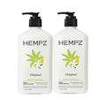Hempz Original, Natural Hemp Seed Oil Body Moisturizer with Shea Butter & Ginseng, Pure Herbal Skin Lotion for Dryness, Nourishing Vegan Cream, Floral and Banana, 17 Fl Oz, 2 Pack