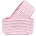 【2 Pack】ABenkle Small Woven Baskets, Tiny Oval Shallow Storage Baskets, Mini Cotton Rope Empty Decorative Basket, Boho Little Organizer Bins for Bathroom, Cat Dog Toy Gifts Baskets