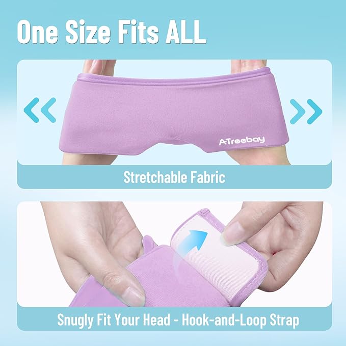 Cooling Eye Mask, Cold Eye Mask for Puffiness, Reusable Ice Eye Masks for Dark Circles And Puffy Eyes, Relieve Your Migraines and Headaches with Gel Eye Masks Therapy, Long-Lasting Comfort, PurPle