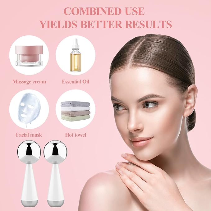 Running man Cryo Sticks for Face - Facial Skin Care Tools for Women Face Eyes, Ice Globes - Cooling Massage Tools, 360 Rotating Unbreakable Stainless Steel Cooling Face Globes