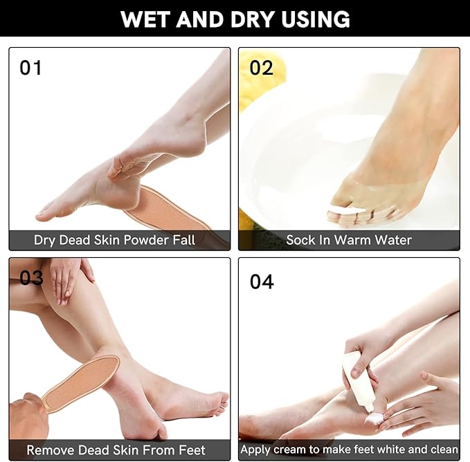 10.4'' Double Sided Nano Glass Foot File Callus Remover, Glass Foot File Heel Scraper for Cracked Heels, Washable Foot Rasp for Wet and Dry Feet - Foot Scraper for Shower Use