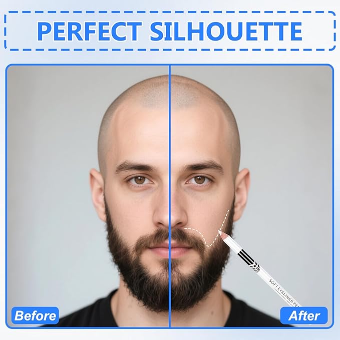 12Pcs White Barber Pencil with 2 Sharpener, Magic Hairline Pencils for Lineup Beard Shaping Beard Guide Pen Barber Chalk for Beards Hair Makeup Design for Men