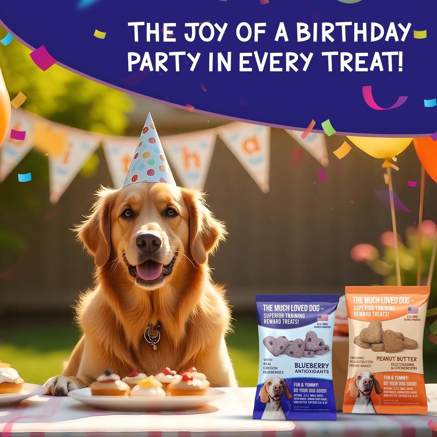 The Much-Loved Dog!™ Get More. Pay Less! Fun & Yummy, Small-Batched Baked, Fresh Blueberry Training & Reward Treats, 100% U.S.A., Human-Grade! (Pack of 2)