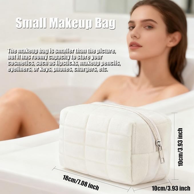 Makeup Cosmetic Bag Small Checkered Pouch Make Up Purse Bag Y2k Accessories