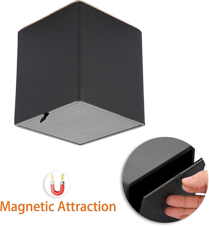 Sumnacon Tissue Box Cover Square Tissue Box Stylish Linen Tissue Box Holder with Magnetic Bottom, Cube Tissue Cover for Living Room Bathroom Table Desk Countertop Home Office Car Hotel, Black