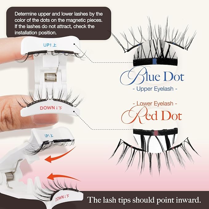 LASHVIEW Upgrade Magnetic Eyelashes with Applicator Reusable Soft Magnetic Eyelashes Natural Look No Glue Needed Lashes Kit Easy to Wear and Remove(A02)