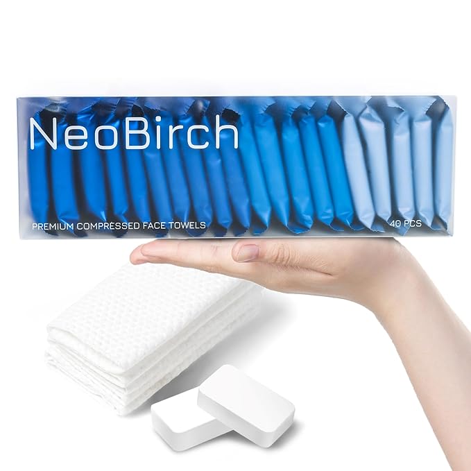 40Pcs Premium Disposable Compressed Face Towels Tablets Large Size Extra Thick Portable Washcloth Facial Tissue for Hotel Camping Travel Outdoor Sports Beauty Hiking Ultra Soft 11.8 x 9.5 inches