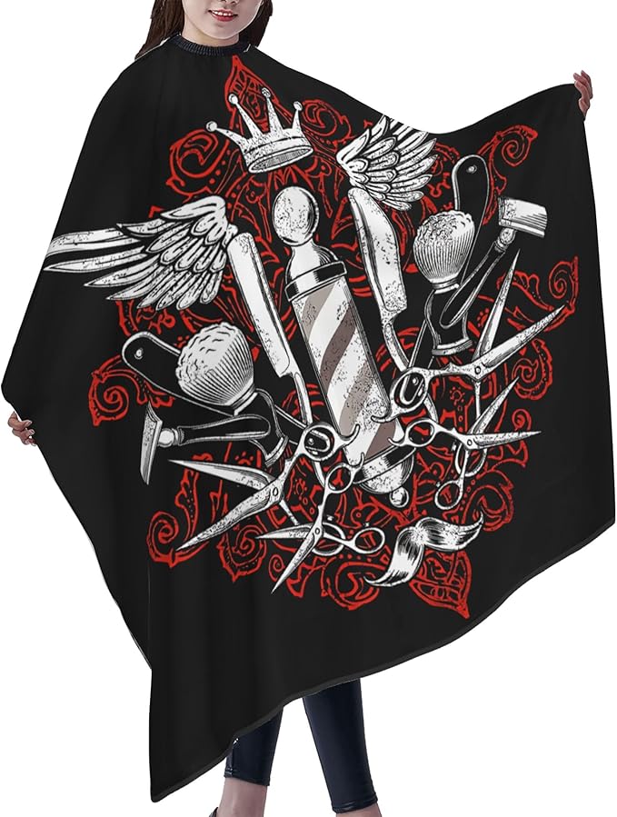 Adult Barber Cape, Professional Salon Haircut Capes, Haircut Kit Hairdressing Apron for Home Salon Barbershop