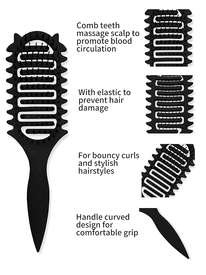 Curl Defining Brush,2026 Vented Hair Brush for Detangling Styling,Curl Defining Brush,Shaping And Defining Curls For Women And Men(Black)