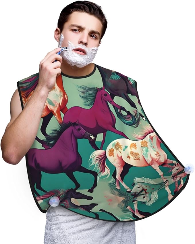 Ice Hockey Print Print Beard Bib Shaving Apron, Beard Hair Trimming Cape Gift For Dad