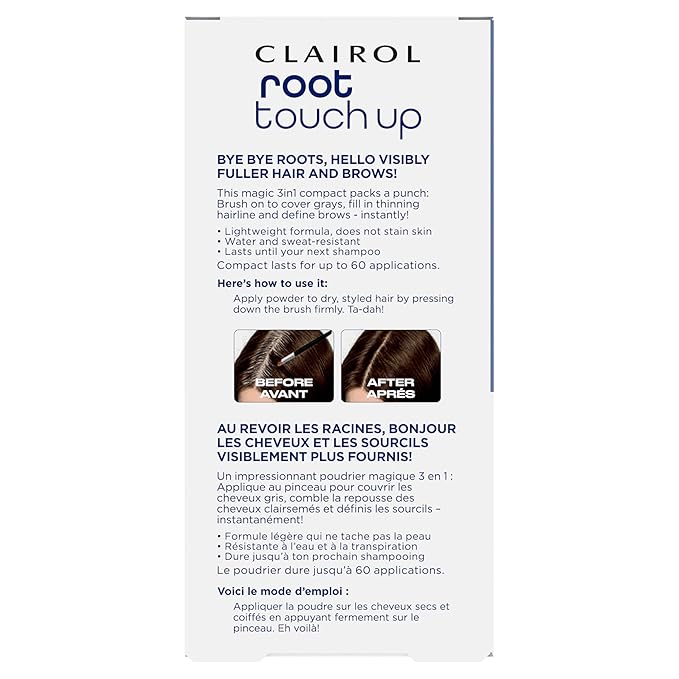 Clairol Root Touch-Up Temporary Concealing Powder, Dark Brown Hair Color, Pack of 1