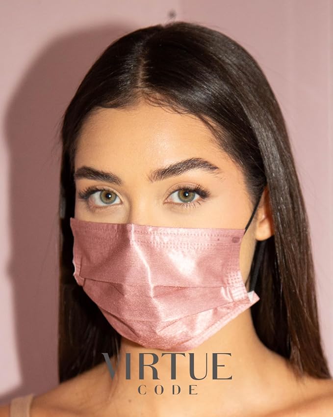 VIRTUE CODE Support Face Masks - Soft 3 Ply Comfort Face Masks, Colorful Disposable Face Mask 50 Pack. Earth Tones Colored Masks. Adults Mens and Womens Disposable Face Masks