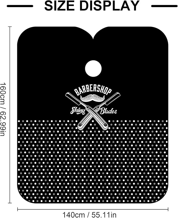 Hair Cutting Kit - Black Hair Cutting Barber Cape Professional Nylon Waterproof Chemical Salon Color Cape for hair stylist, 62" x 54"