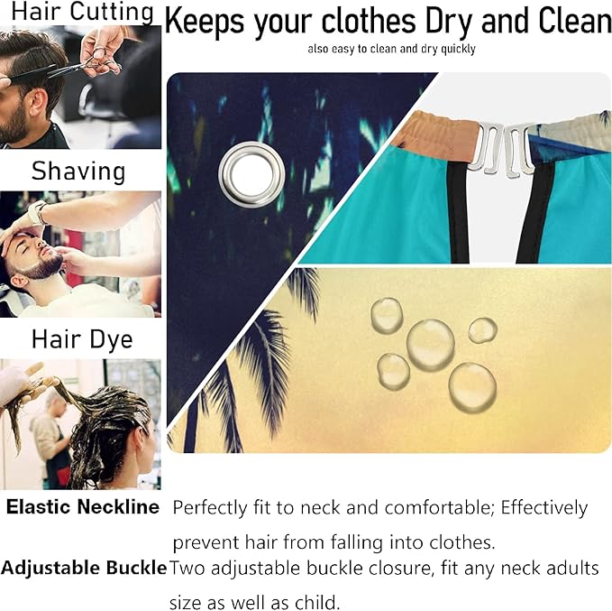 visesunny Professional Barber Cape Polyester Hair Cutting Salon Cape Apron Anti-Static Beard Bib Grooming Apron