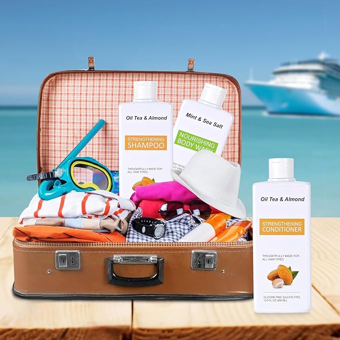[3 pcs] 13.5oz Fake Empty Shampoo Bottles for Travel, Beach, Swimming Pool