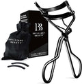 Brilliant Beauty Eyelash Curler with Satin Bag & Refill Pads - Award Winning Eye Lash Curlers for Dramatically Curled Eyelashes & Lash Lift in Seconds (Jet Black)