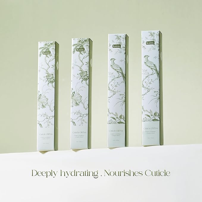 NOVAL Cuticle Oil Pens for Nails, Rose Scented 8 Mini Pens, Hydrating Cuticle Oil Pen Set for Dry Cuticles, Travel Size & Gift-Ready