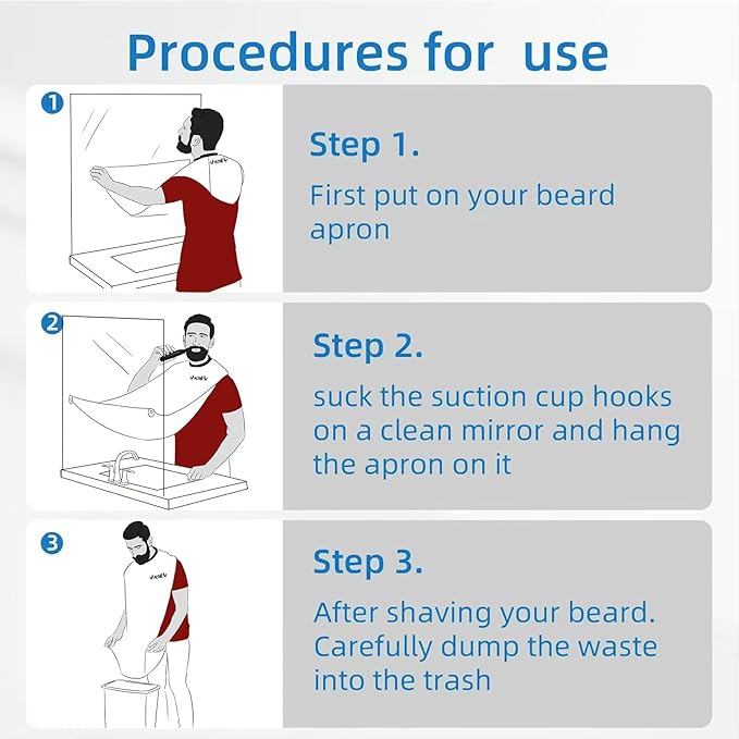 Beard Bib, Non-Stick Beard Apron, Waterproof Hair Trimming Catcher, Breathable Hair Catcher for Shaving, Premium Shaving Accessories for Men, Gifts for Men