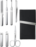 Portable Nail Clipper Set, 7-in-1 Stainless Steel Manicure Kit for Men Travel Grooming Kit with Compact Case, Premium Men's Nail Care Set