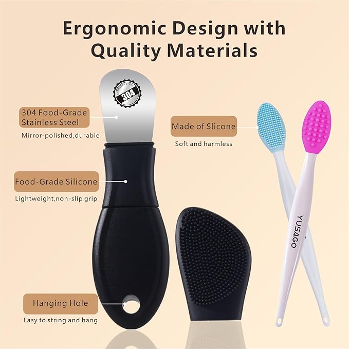 Face Washing Brushes,Blackhead Removal Tools,3Pcs Pore Cleaning Brush, Skin Scrubber Face Spatula,Double-Headed Blackhead Extractor Pimple Extractor,Face Scraper for Deep Cleansing (Black)