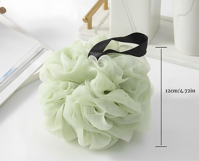 Loofah Sponges for Shower,Neutral Plus 6 Pack - Black, Gray, Beige, Khaki, Blue & Pink