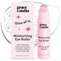 grace & stella Under Eye Brightener with Rose Quartz Rollerball - Centella Asiatica & Caffeine Under Eye Serum for Dark Circles & Puffiness - Travel Essentials, Gifts for Women, Vegan (15ml/0.51floz)