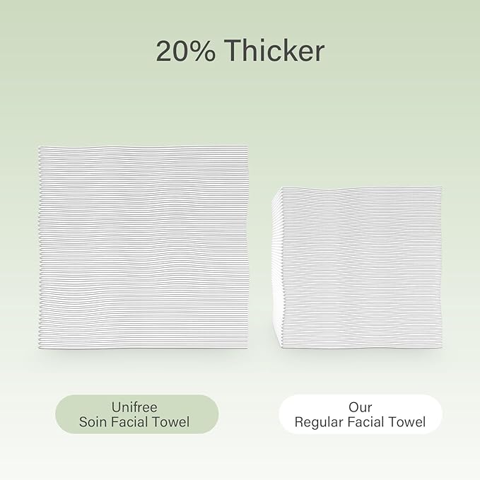 Unifree Facial Towels I Towelettes I Dry Wipes I Makeup Remover I Clean Facial Tissues in Box, Large Size 11.8 x 9.8 Inch, 50 Count
