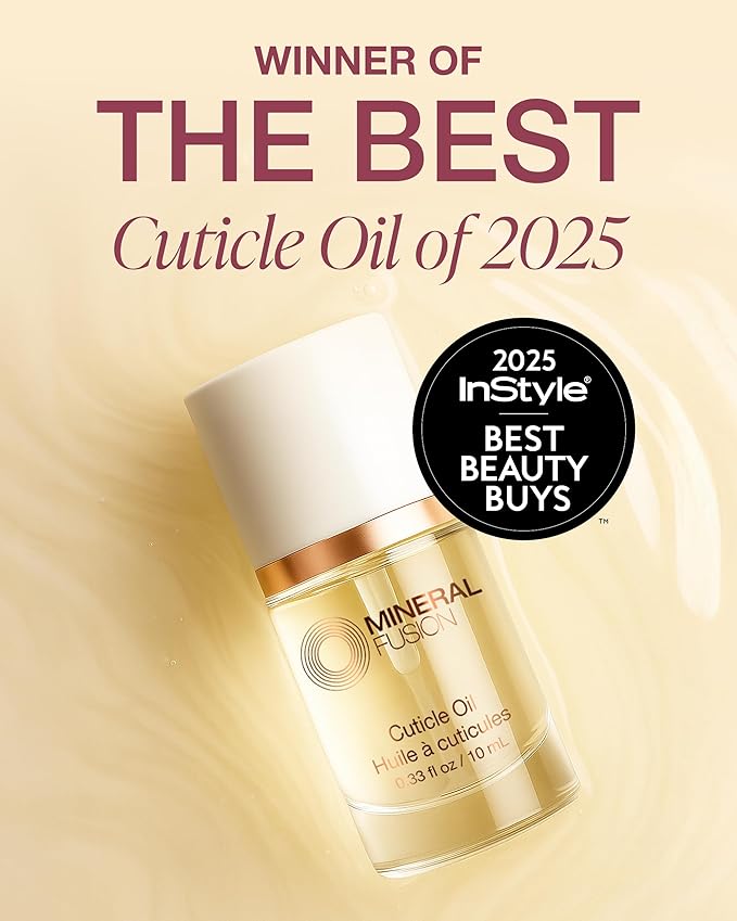 Mineral Fusion Cuticle Oil Nail Treatment - Natural Moisturizer with Vitamin E and Sweet Almond Oil - Softens & Protects Cuticles - Vegan, 99% Naturally Derived Formula - 0.33 oz